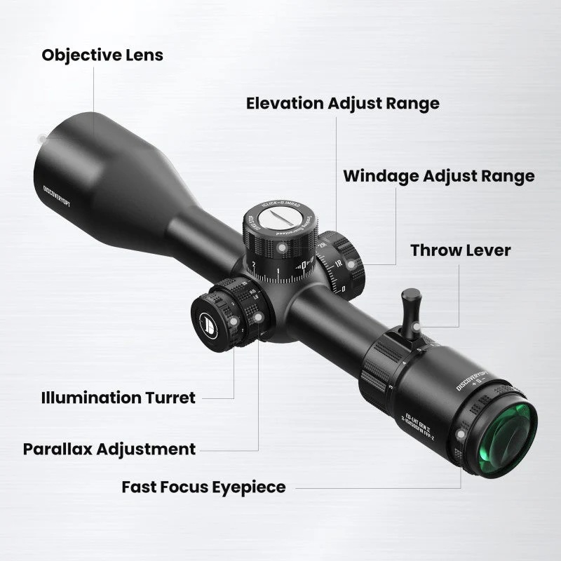 DISCOVERYOPT Óptica  ED-LHT GENⅡ 3-15X50SFIR FFP-MRAD/MOA Diámetro: 30MM 