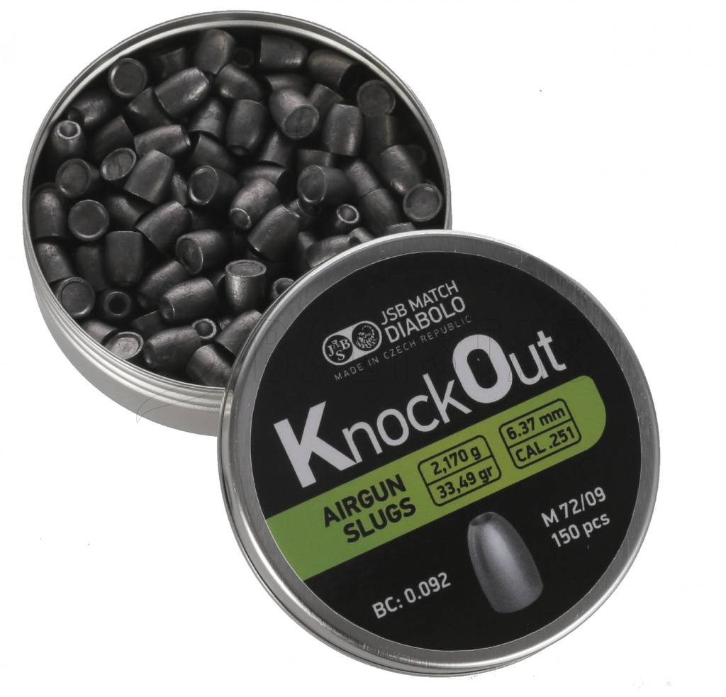 BALINES JSB KO SLUGS C/6.37  (150 UNIDADES)
