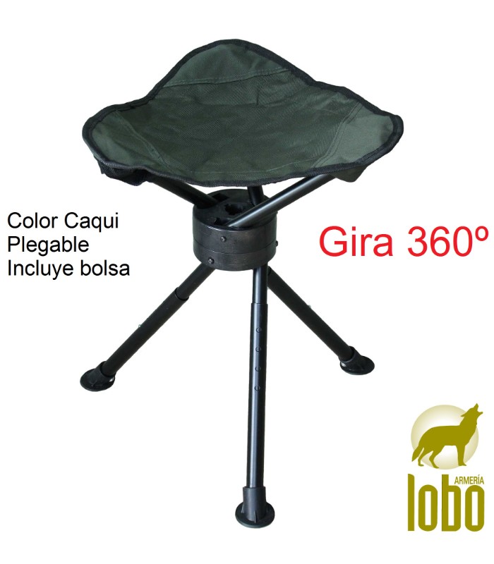 SILLA TRIPODE GIRATORIO 360º CAQUI