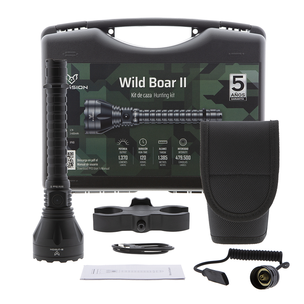 LINTERNA WILD BOAR II 1.370 LUM,/1.385 MT.LED UHI KIT CAZA