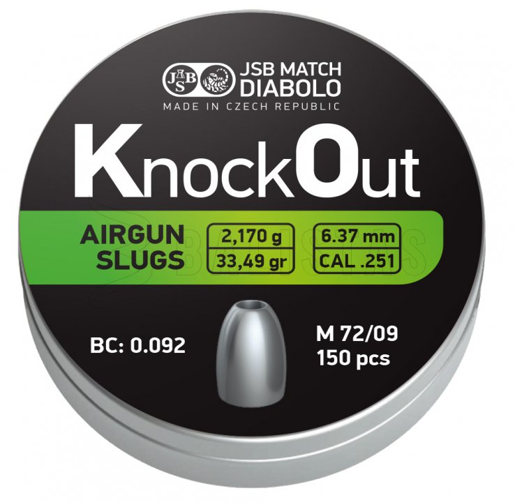 BALINES JSB KO SLUGS C/6.37  (150 UNIDADES)