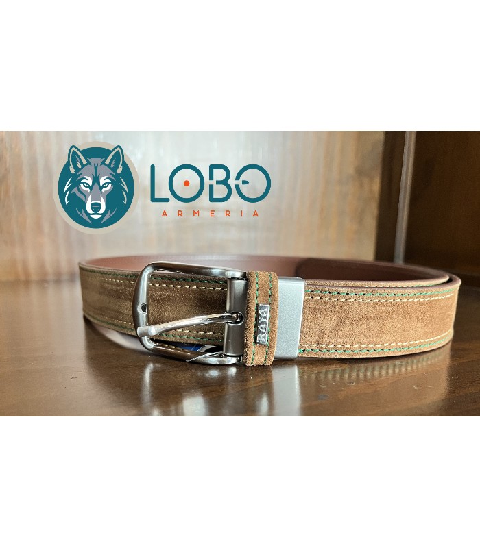 CINTURON PLANO AFELPADO 35MM HILO VERDE