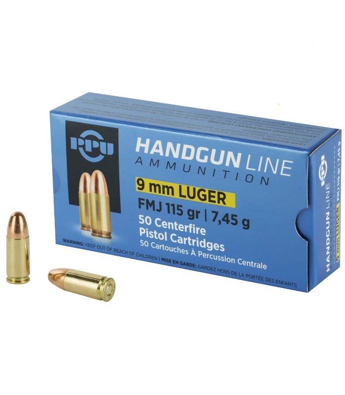PARTIZAN 9MM LUGER FMJ 115G BLINDADA (CAJAS DE 50)