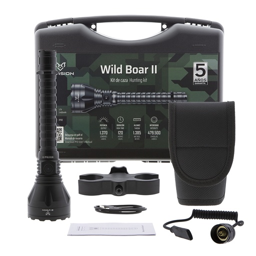 [35020082] LINTERNA WILD BOAR II 1.370 LUM,/1.385 MT.LED UHI KIT CAZA