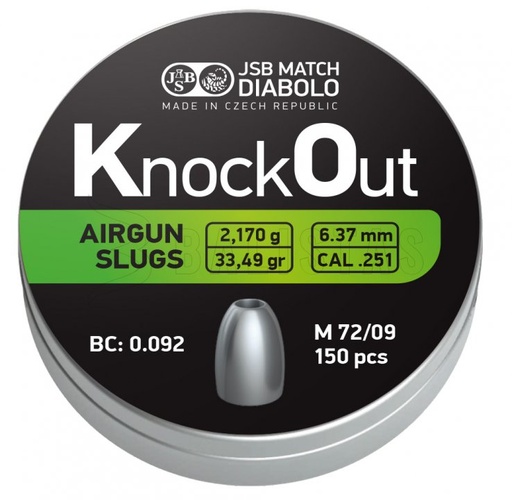 [28010090] BALINES JSB KO SLUGS C/6.37  (150 UNIDADES)