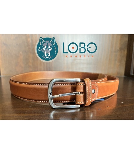 [12040018] CINTURON ALOMADO CUERO ABAT. 35MM MARRON OSCURO