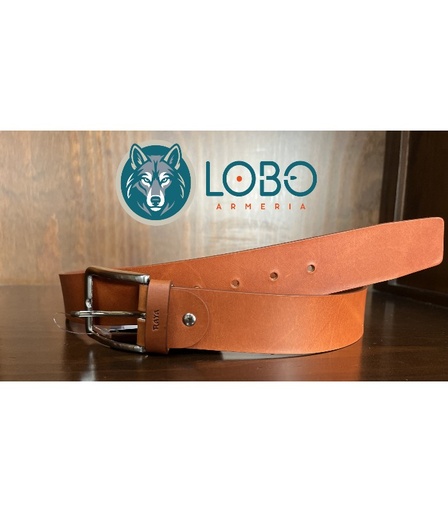 [12040020] CINTURON PLANO CUERO 40MM MARRON CLARO