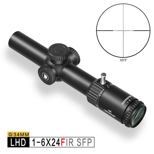 [DISLHD1] DISCOVERYOPT Mira telescópica LHD 1-6X24SFIR SFP-MOA LPVO con retícula de fibra de 34 mm de diámetro 